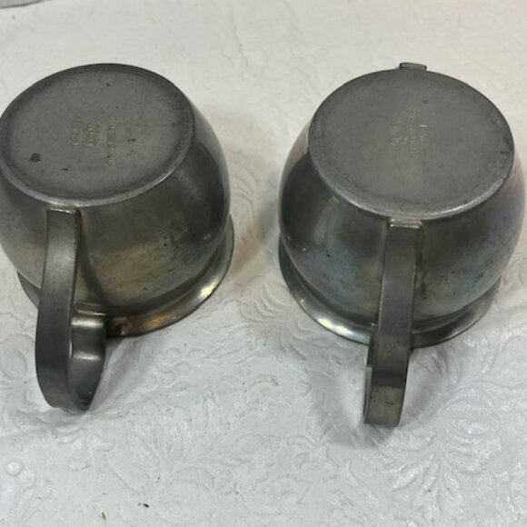 VTG Pewter Creamer and Sugar Bowl L.Bamberger & Co Mini 3"x2.25" - Picture 3 of 15